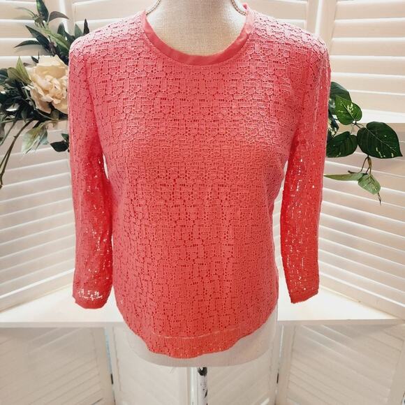 REBECCA MINKOFF CORAL SMALL ZIP BACK LINED LACE TOP - Picture 5 of 6